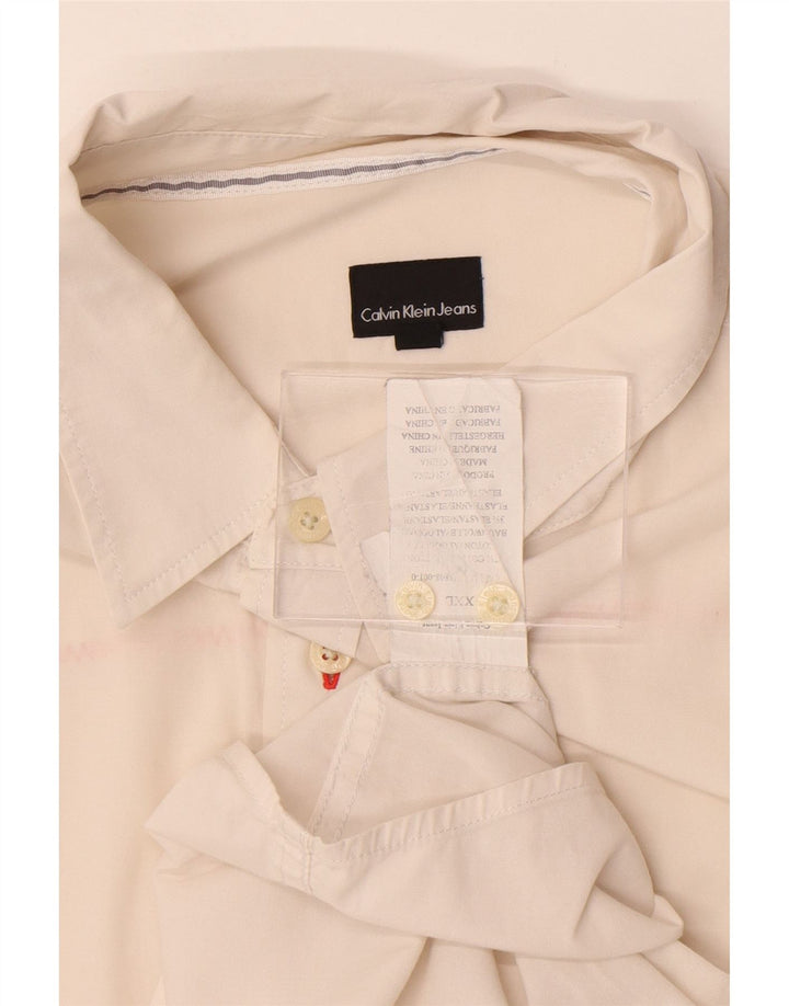 Мужская рубашка Calvin Klein Jeans 2XL Off White Хлопок