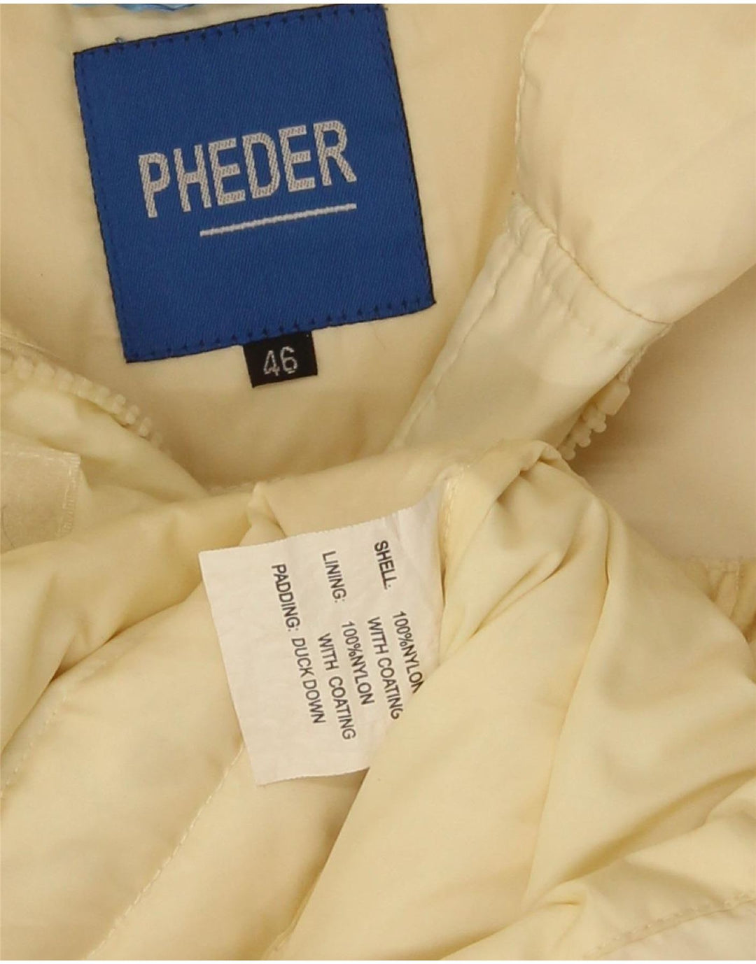 Женское стеганое пальто с капюшоном Pheder IT 46, большой желтый нейлон