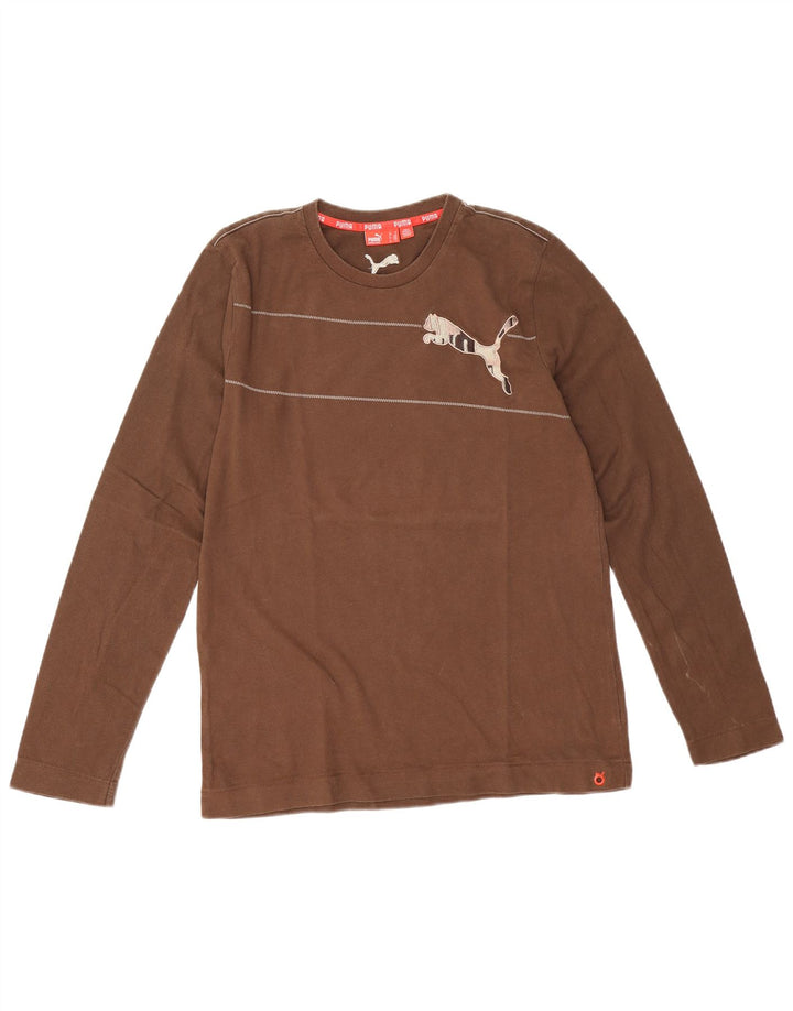 Мужской топ Puma с длинным рукавом, средний коричневый хлопок