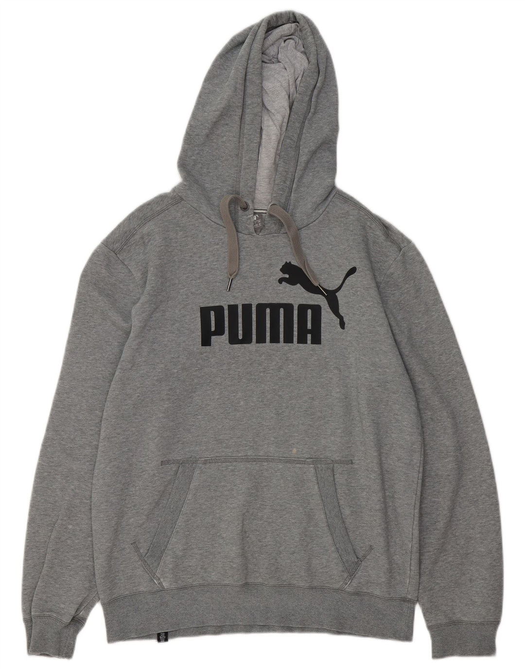 Мужской джемпер с капюшоном PUMA с рисунком, хлопковый, среднего серого цвета