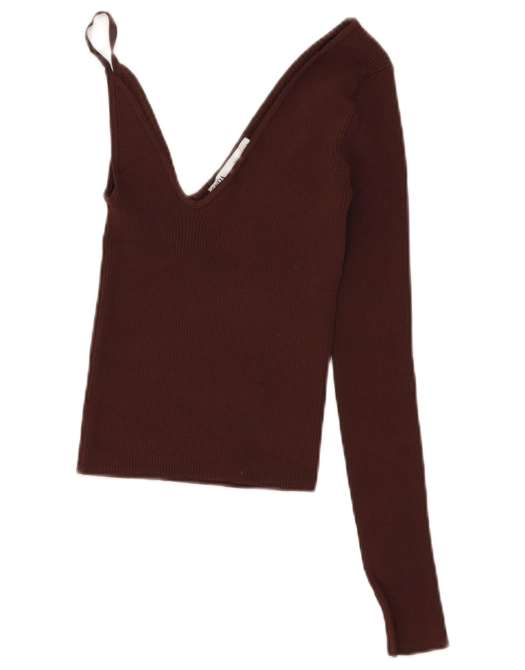 Женский укороченный топ Zara UK 8, маленький коричневый, вискоза