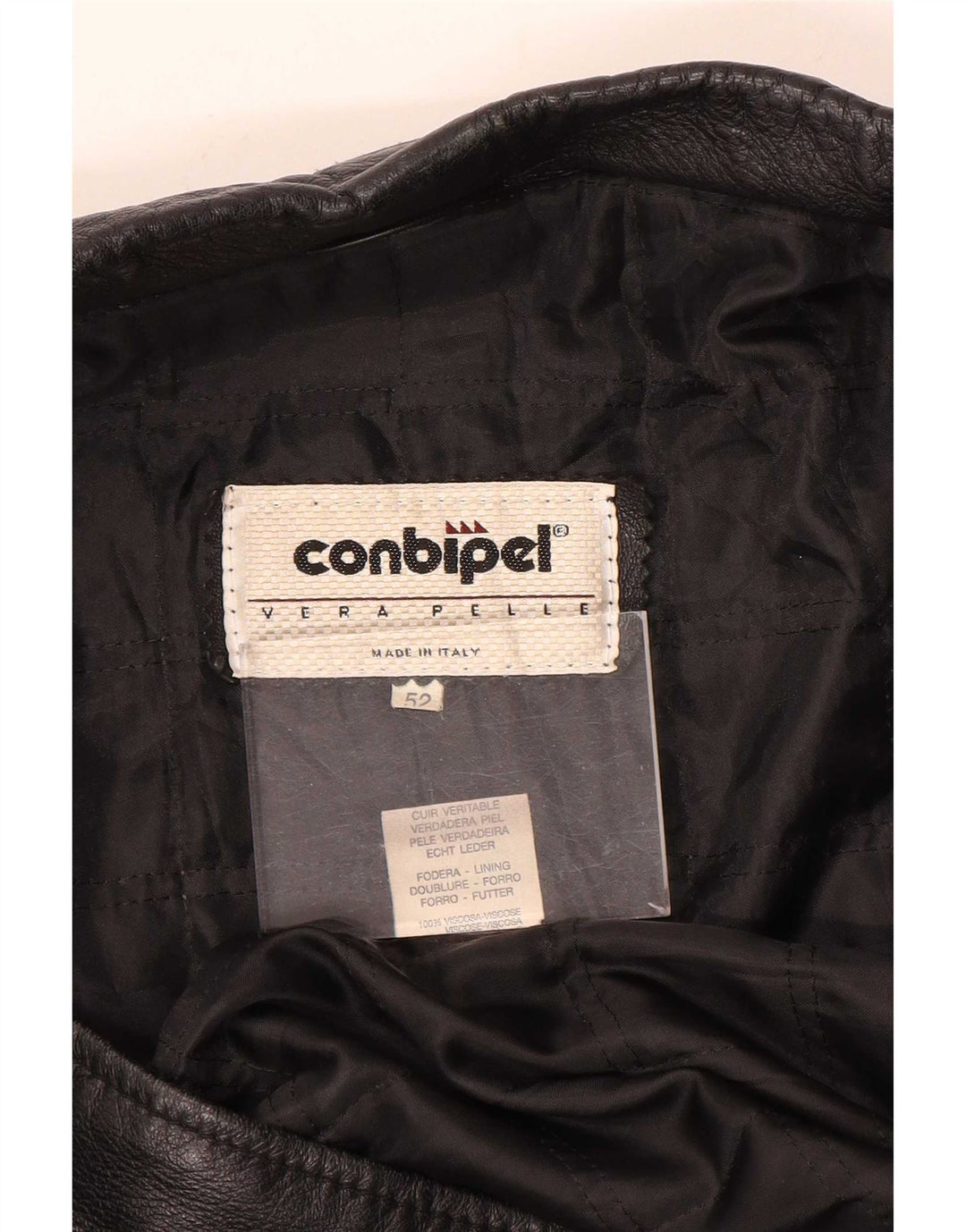 Мужское кожаное пальто Conbipel IT 52 большое черное