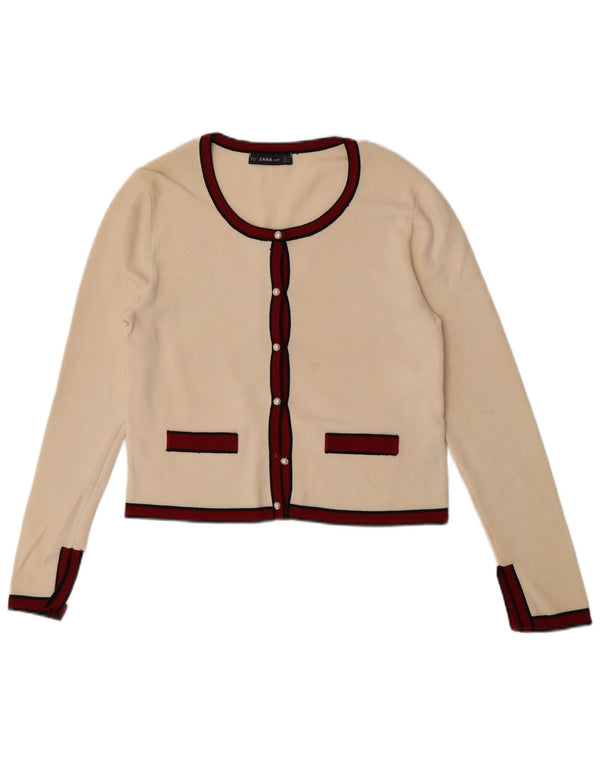 Женский укороченный кардиган Zara UK 12 Medium Off White
