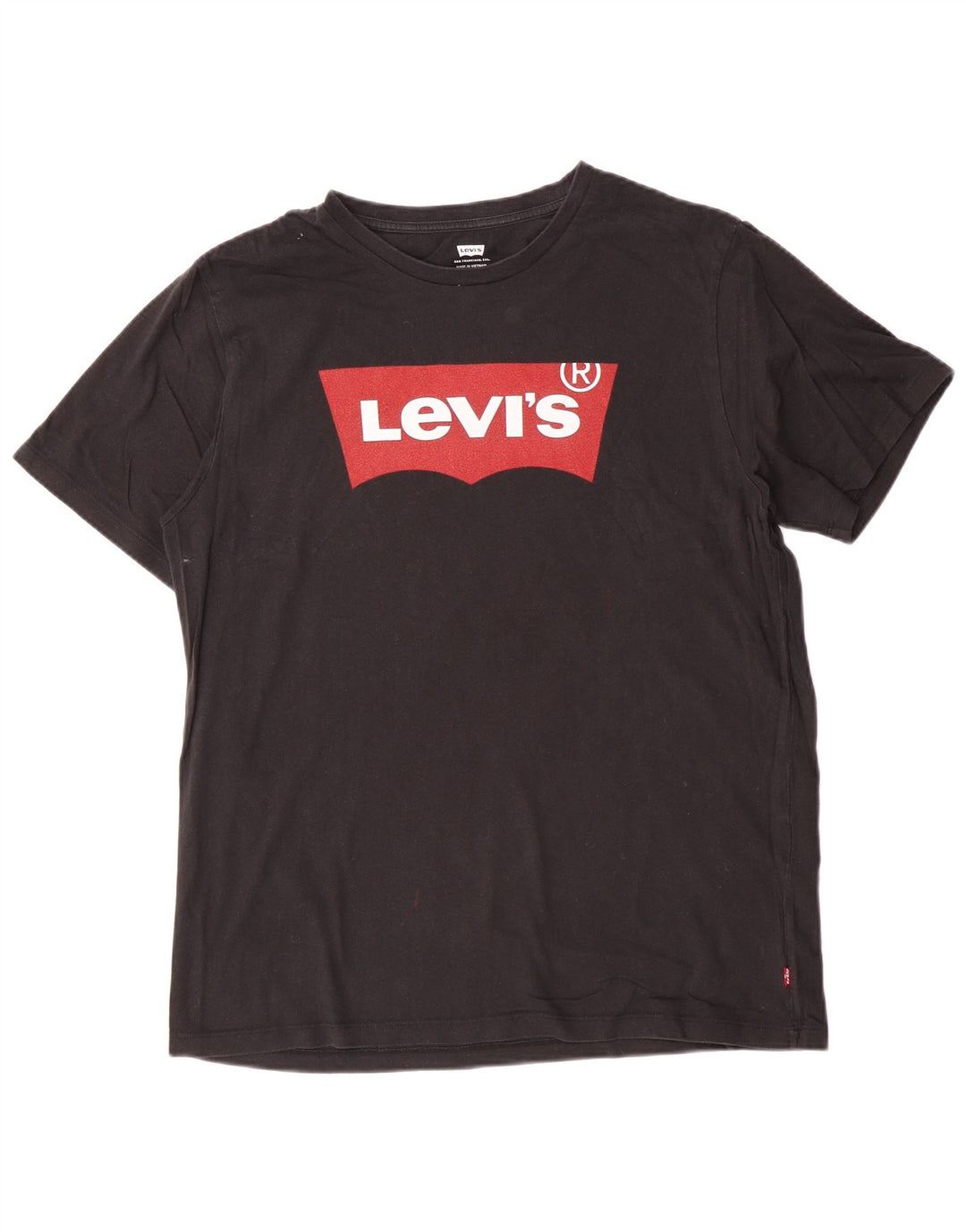 Мужская футболка с рисунком Levi's, верх среднего размера, черный хлопок, хлопок