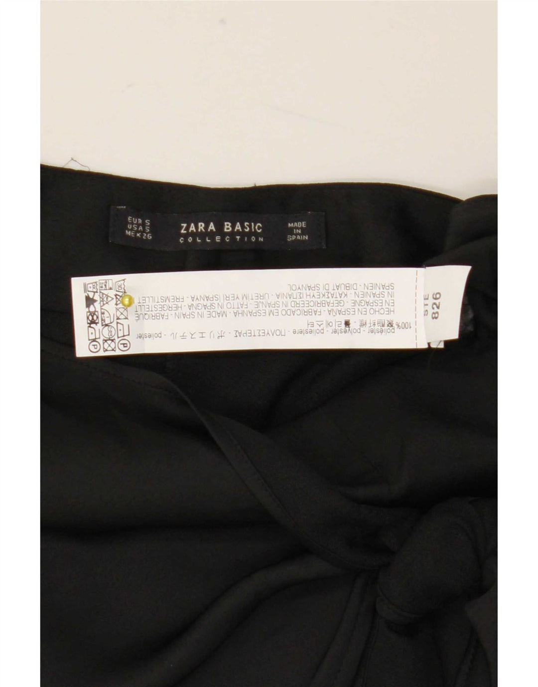 Женские укороченные широкие брюки Zara W28 L23, черные, полиэстер