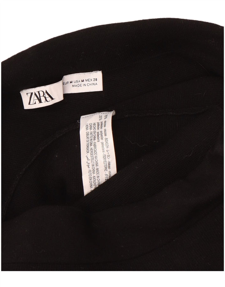 Женская мини-юбка с баской Zara Medium W28, черная вискоза