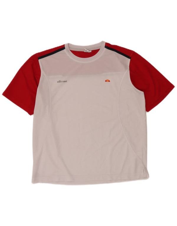 ELLESSE Мужская футболка Top XL Белая с цветными блоками