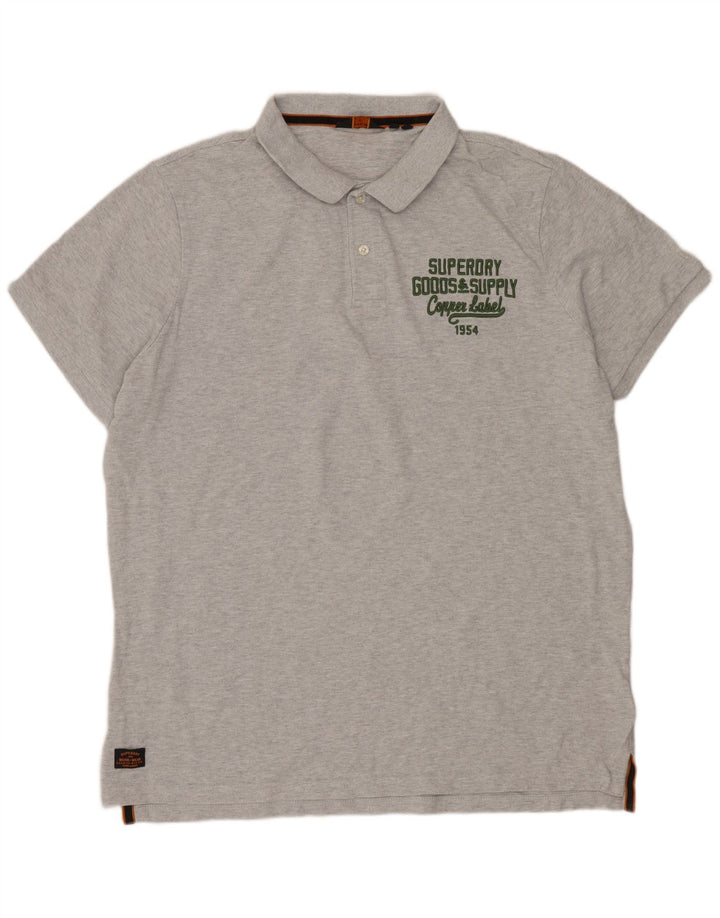 SUPERDRY Мужская рубашка-поло 3XL Серый хлопок
