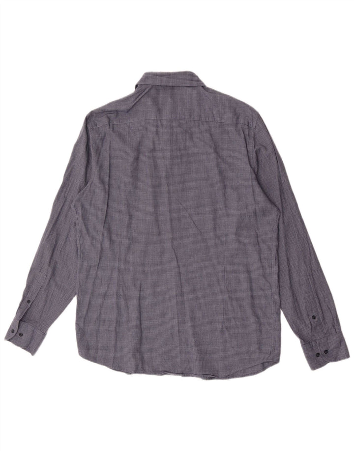 Мужская рубашка Massimo Dutti XL, синяя клетка, хлопок