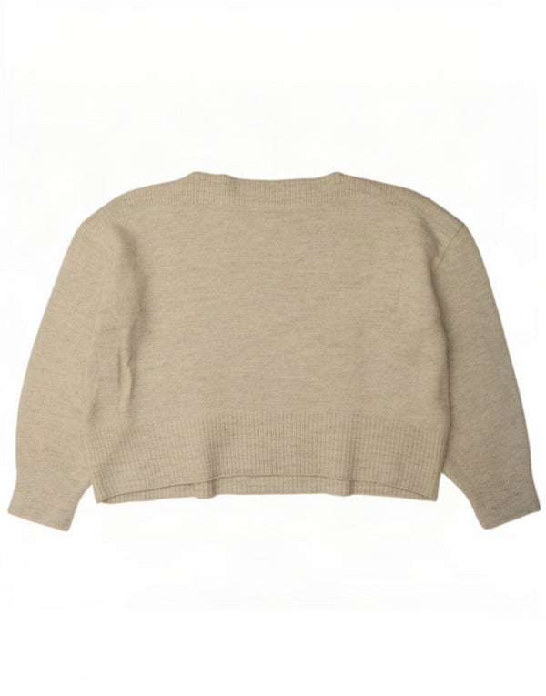 Женский джемпер с вырезом «лодочка» Marks & Spencer, Великобритания, 18 XL, бежевый в крапинку