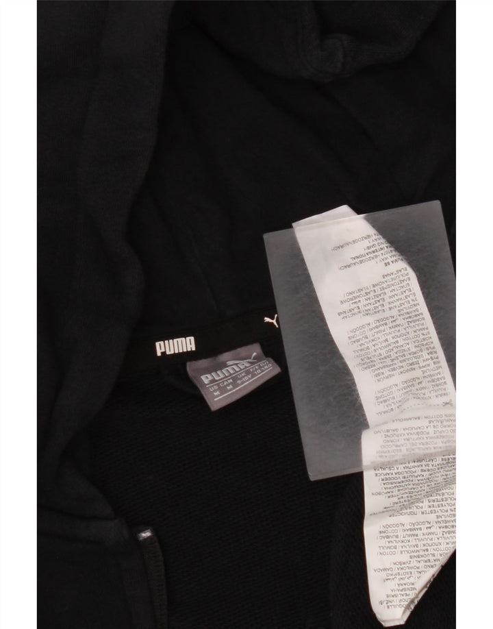 PUMA Свитер с капюшоном на молнии с графическим рисунком для мальчиков 9–10 лет, черный хлопок