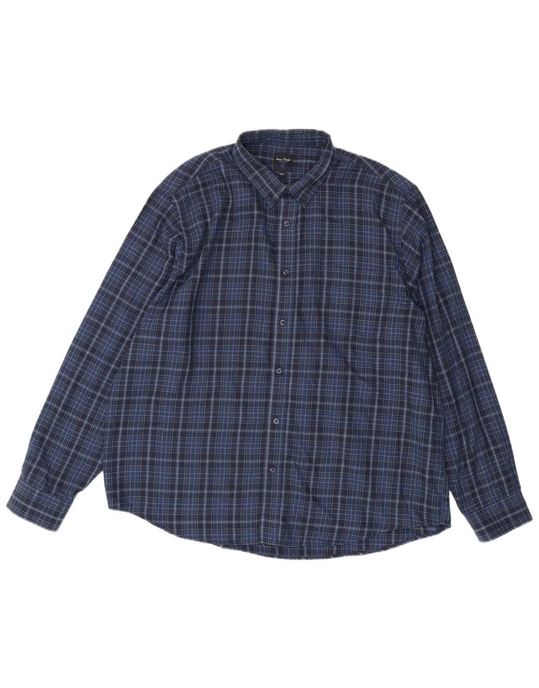 Мужская рубашка James Pringle 2XL темно-синяя клетка из полиэстера