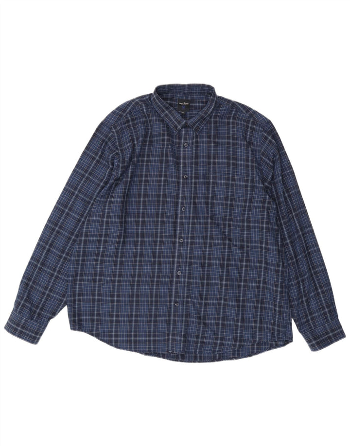 Мужская рубашка James Pringle 2XL темно-синяя клетка из полиэстера