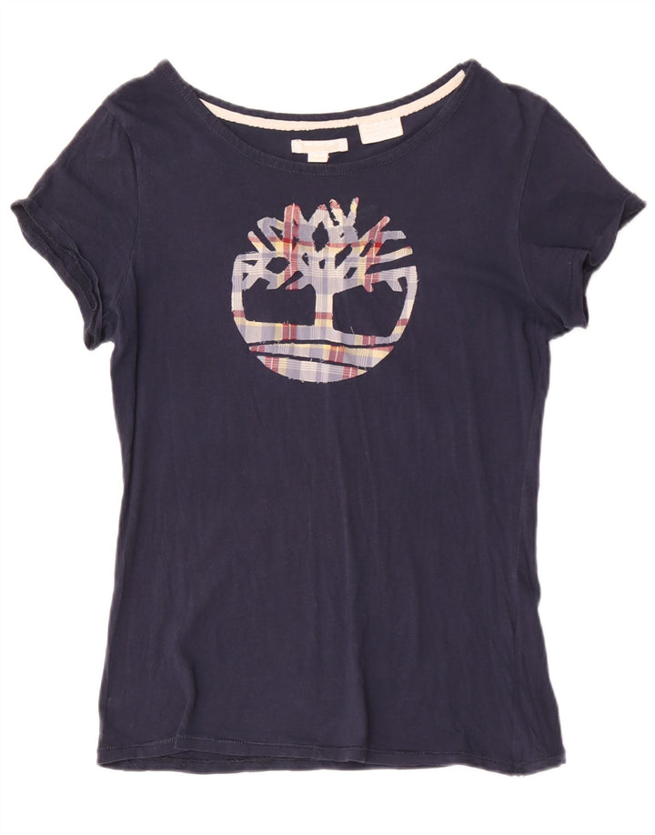 Женская футболка с рисунком Timberland Top UK 12 Medium Navy Blue