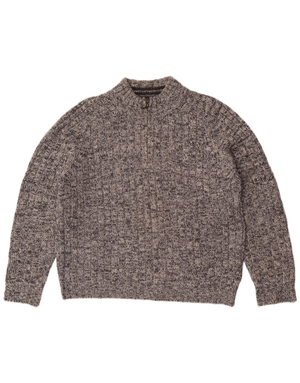 Женский джемпер с воротником на молнии Marks & Spencer UK 16, большой серый в крапинку