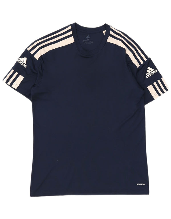 Adidas Mens Aeroready Футболка Верх Среднего Темно-Синего Полиэстера
