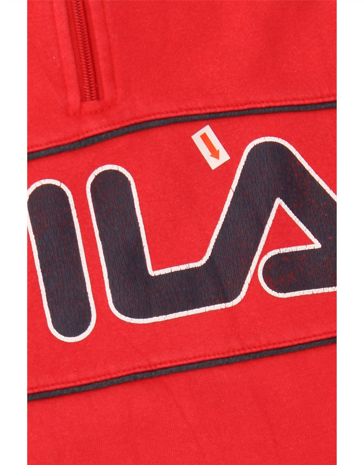 Мужской свитшот на молнии с рисунком Fila, 2XL, красный хлопок