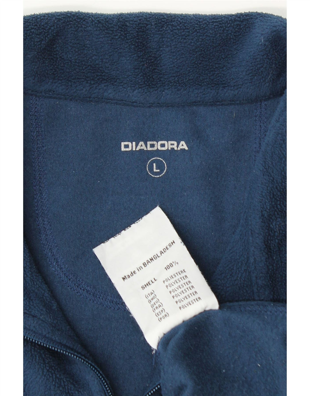 Мужской флисовый джемпер Diadora с воротником на молнии, большой размер, темно-синий, полиэстер