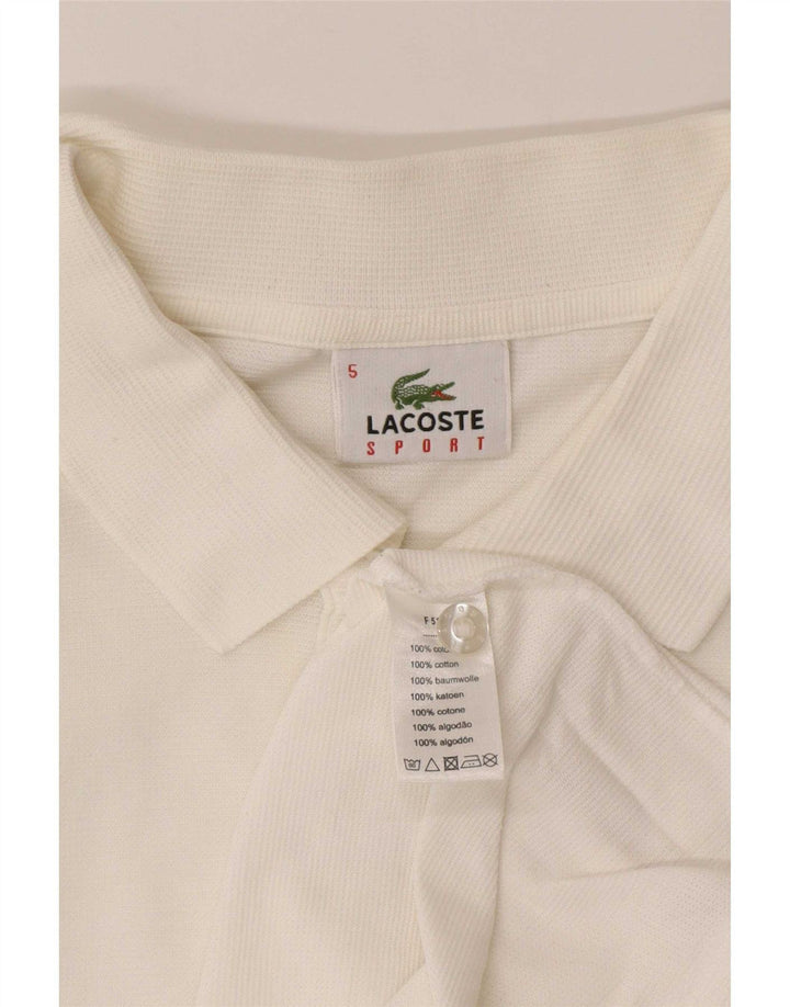 Мужская рубашка-поло Lacoste, размер 5, большая белая хлопковая ткань