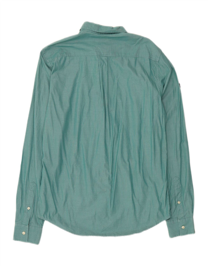 SUPERDRY Мужская рубашка обычного кроя, маленький зеленый хлопок