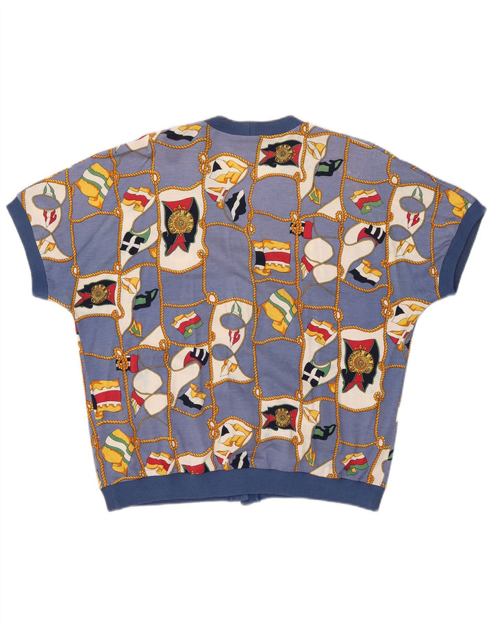 Женский кардиган с короткими рукавами и абстрактным узором Ennedi IT 46, большой синий