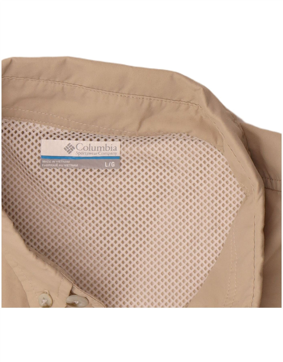 Мужская рубашка Columbia, большая, бежевая, из полиэстера