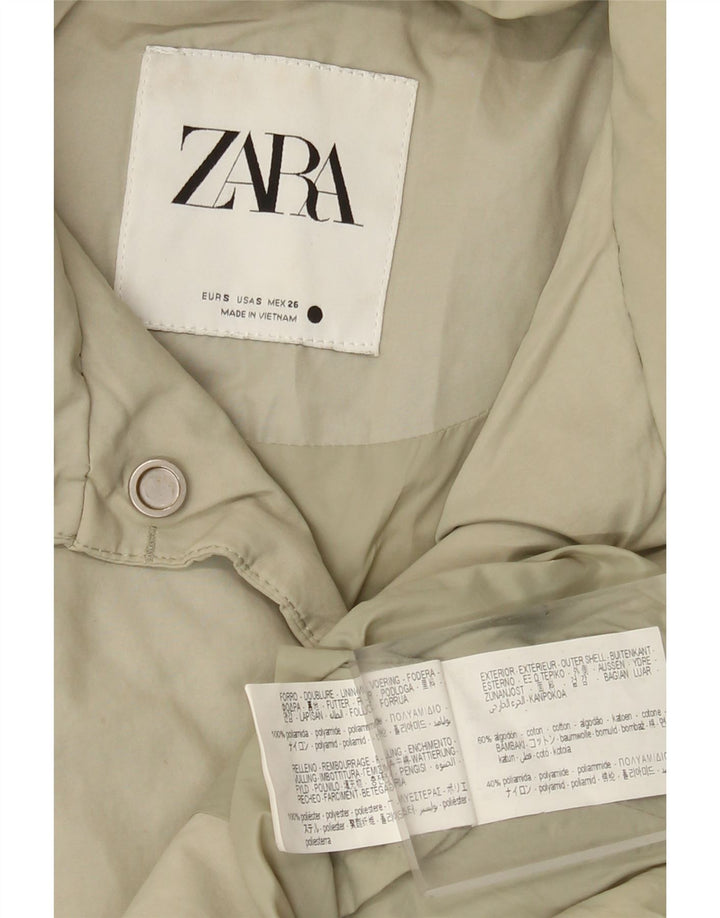 Женская стеганая куртка оверсайз Zara UK 10, маленький серый хлопок