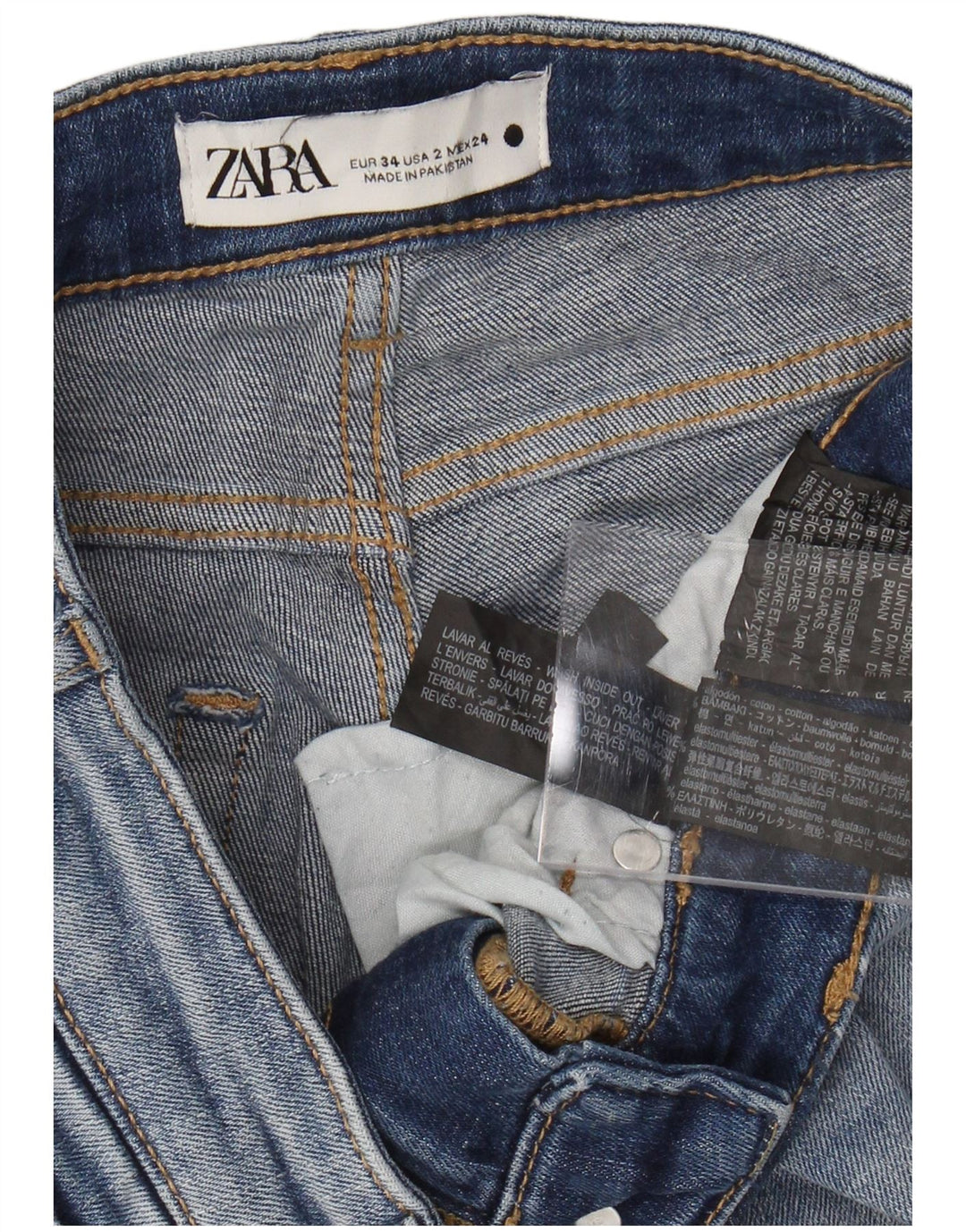 Женские джинсы скинни ZARA EU 34 2XS W24 L27, синий хлопок