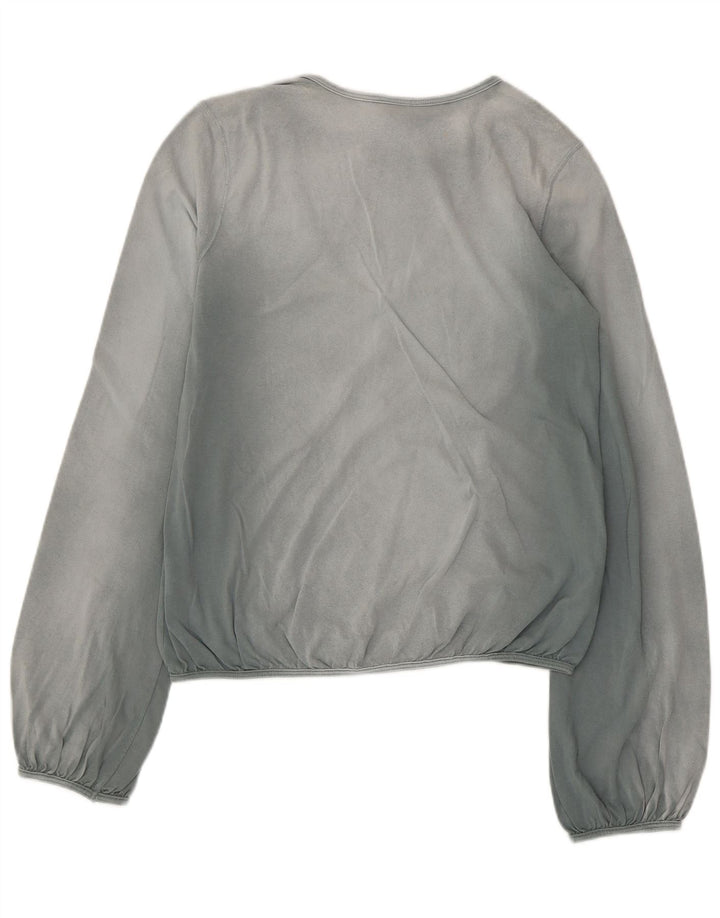 Женский укороченный топ Diesel с длинным рукавом UK 14, большой синий хлопок