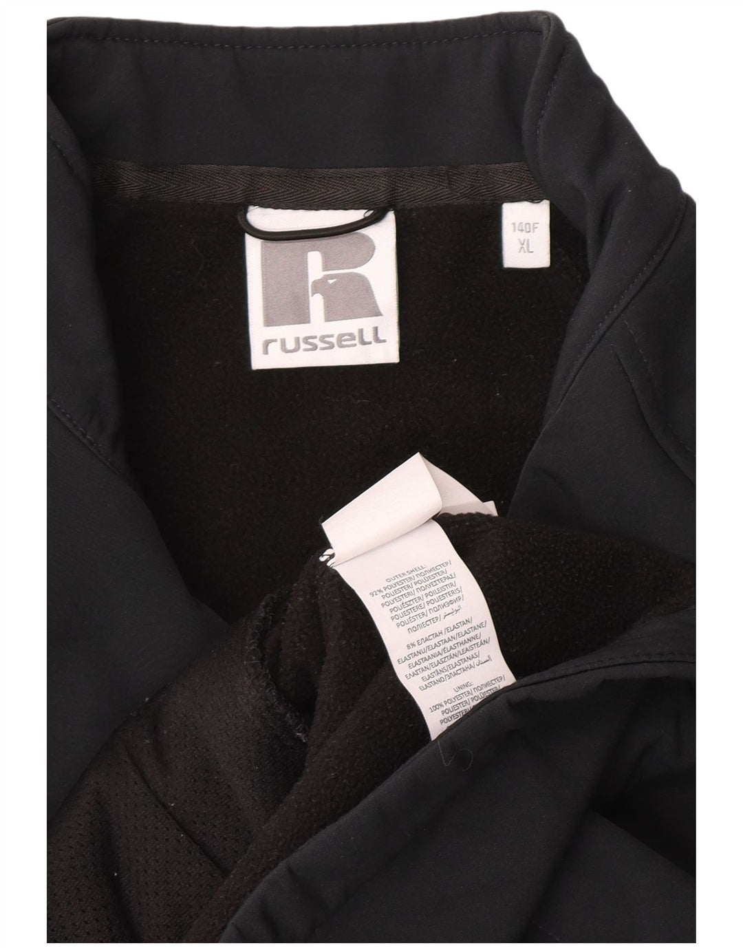 Женская ветровка с графическим рисунком Russell Athletic UK 18 XL, черный полиэстер