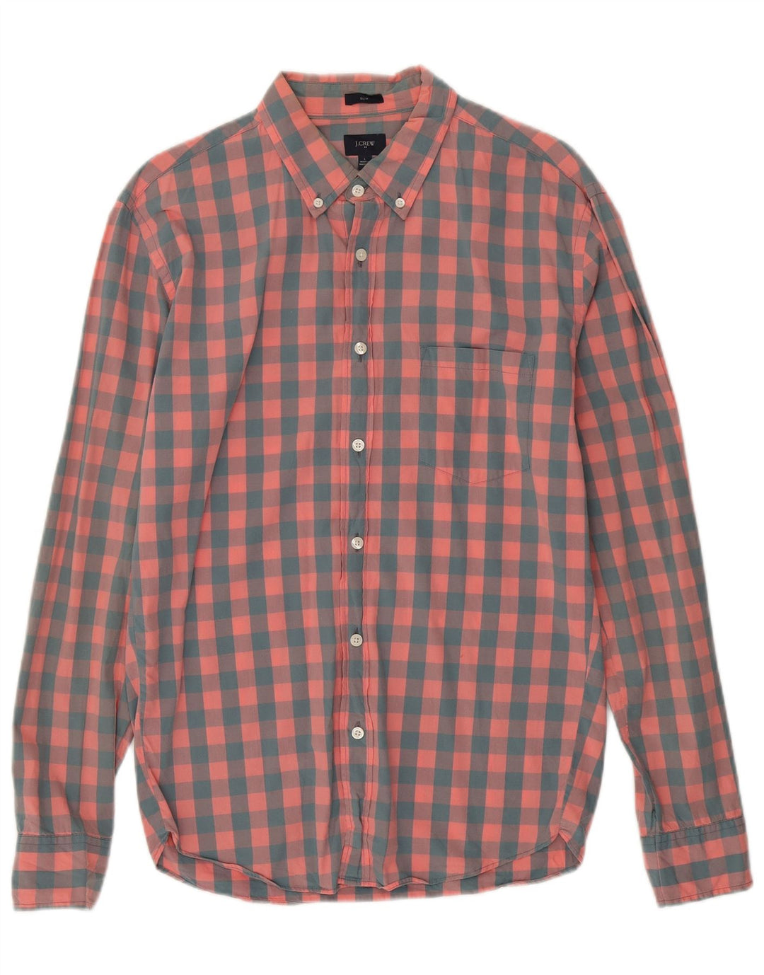 Мужская узкая рубашка J. Crew, большая розовая клетка