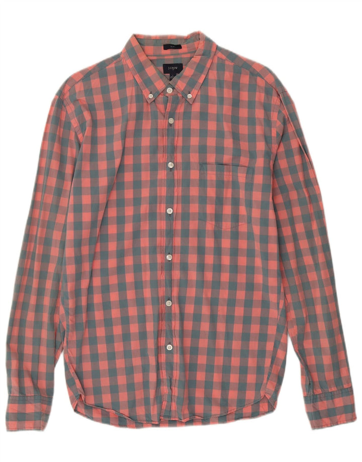 Мужская узкая рубашка J. Crew, большая розовая клетка