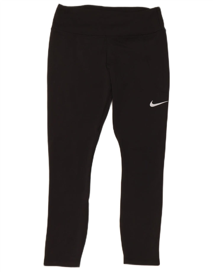 Женские укороченные леггинсы Nike Dri Fit UK 10, маленькие черные из полиэстера
