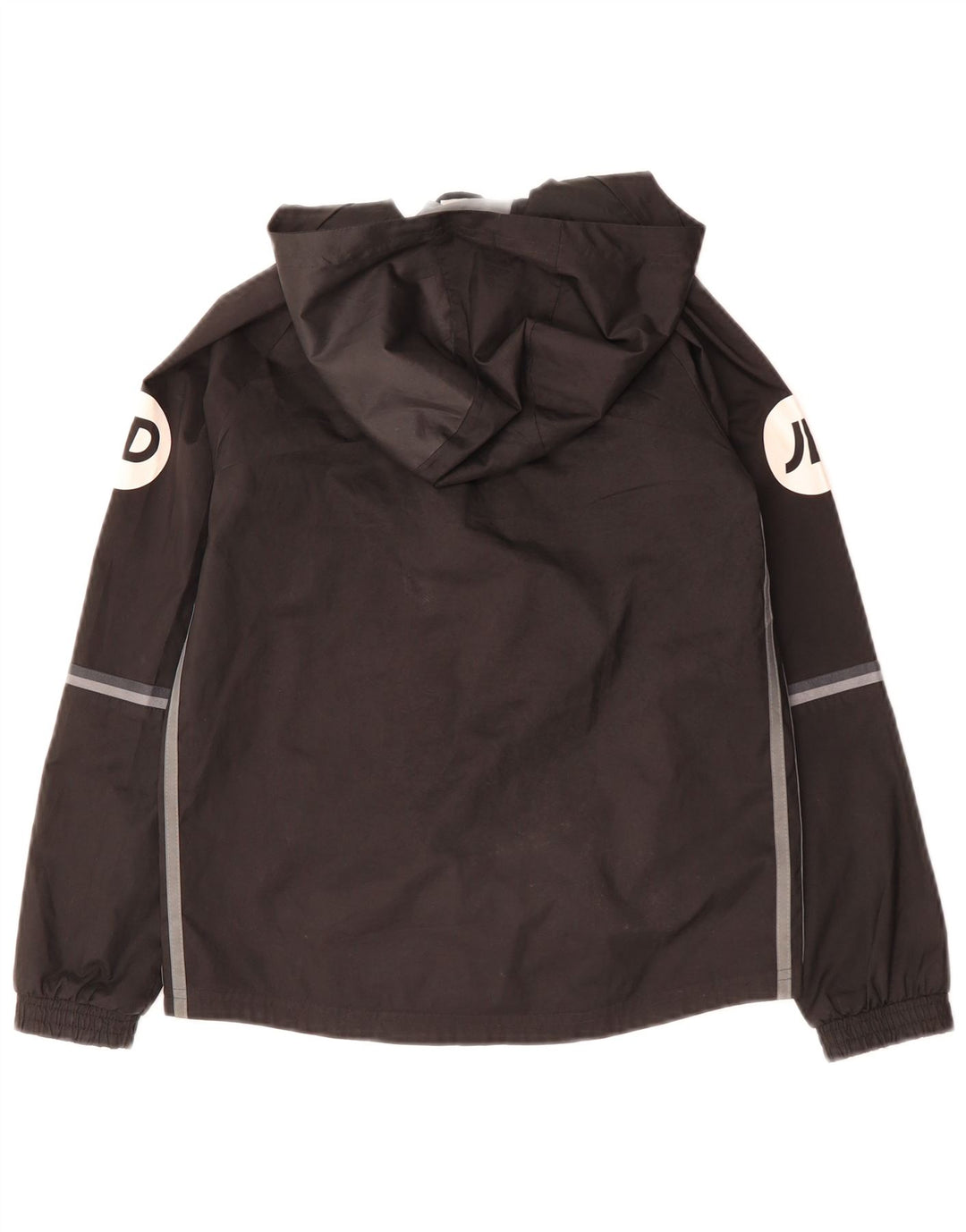 Adidas Ветровка с капюшоном и графическим рисунком для мальчиков 9-10 лет, черный полиэстер