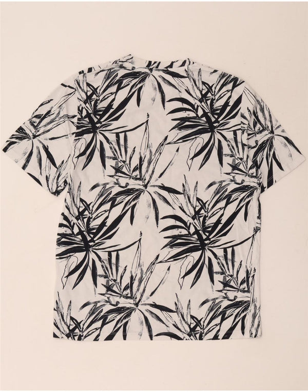 Мужская футболка Jack & Jones из хлопка большого размера белого цвета с цветочным принтом