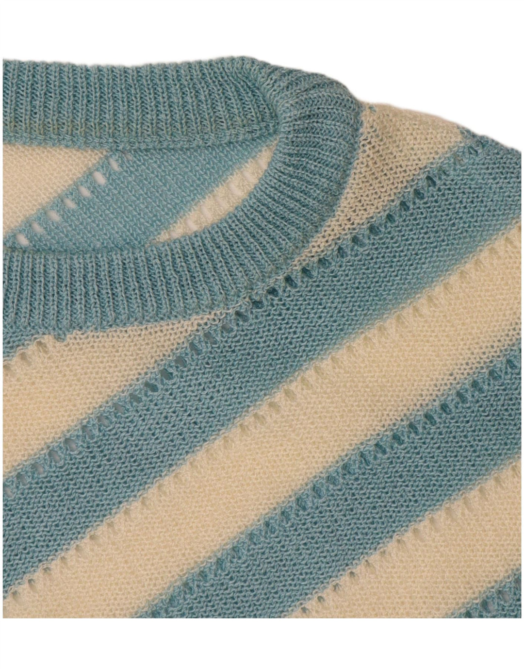 ВИНТАЖНЫЙ женский джемпер с круглым вырезом, Великобритания 14, большая синяя полоска