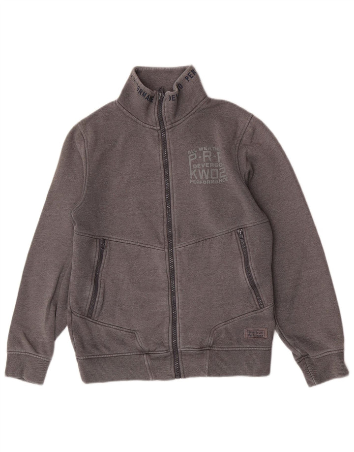 Винтажный мужской спортивный костюм, верхняя куртка из хлопка среднего серого цвета