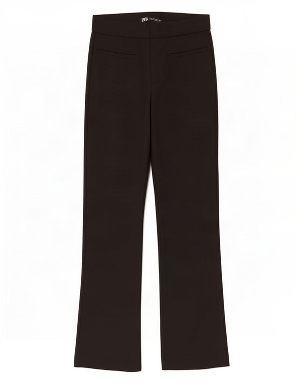 Zara Женские повседневные брюки-клеш, маленькие W26 L26, черные