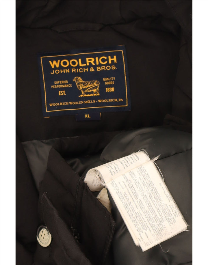 Женская объемная стеганая куртка Woolrich с капюшоном UK 18 XL, черный хлопок
