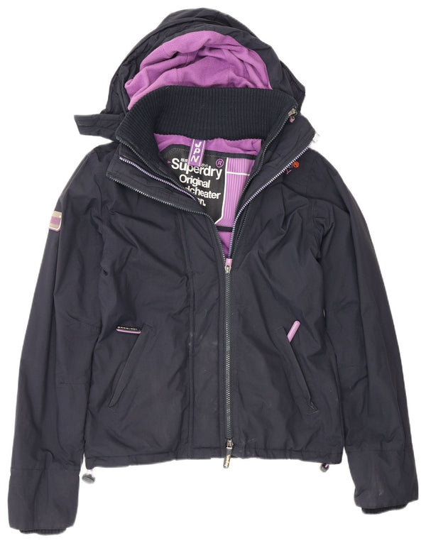 Женская ветровка с капюшоном Superdry UK 6 XS Темно-синий