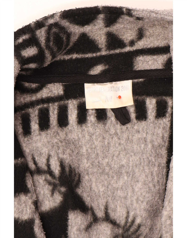Винтажная мужская флисовая куртка UK 38, средний серый цвет Fair Isle