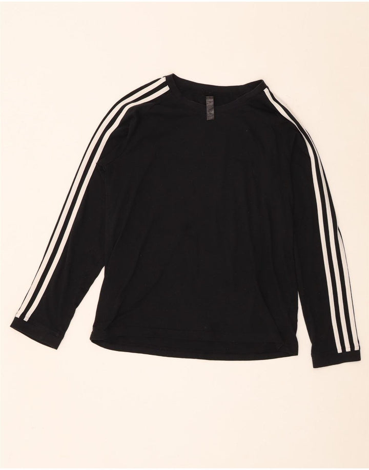 Женский топ Adidas Aeroready с длинным рукавом UK 12/14, средний черный полиэстер