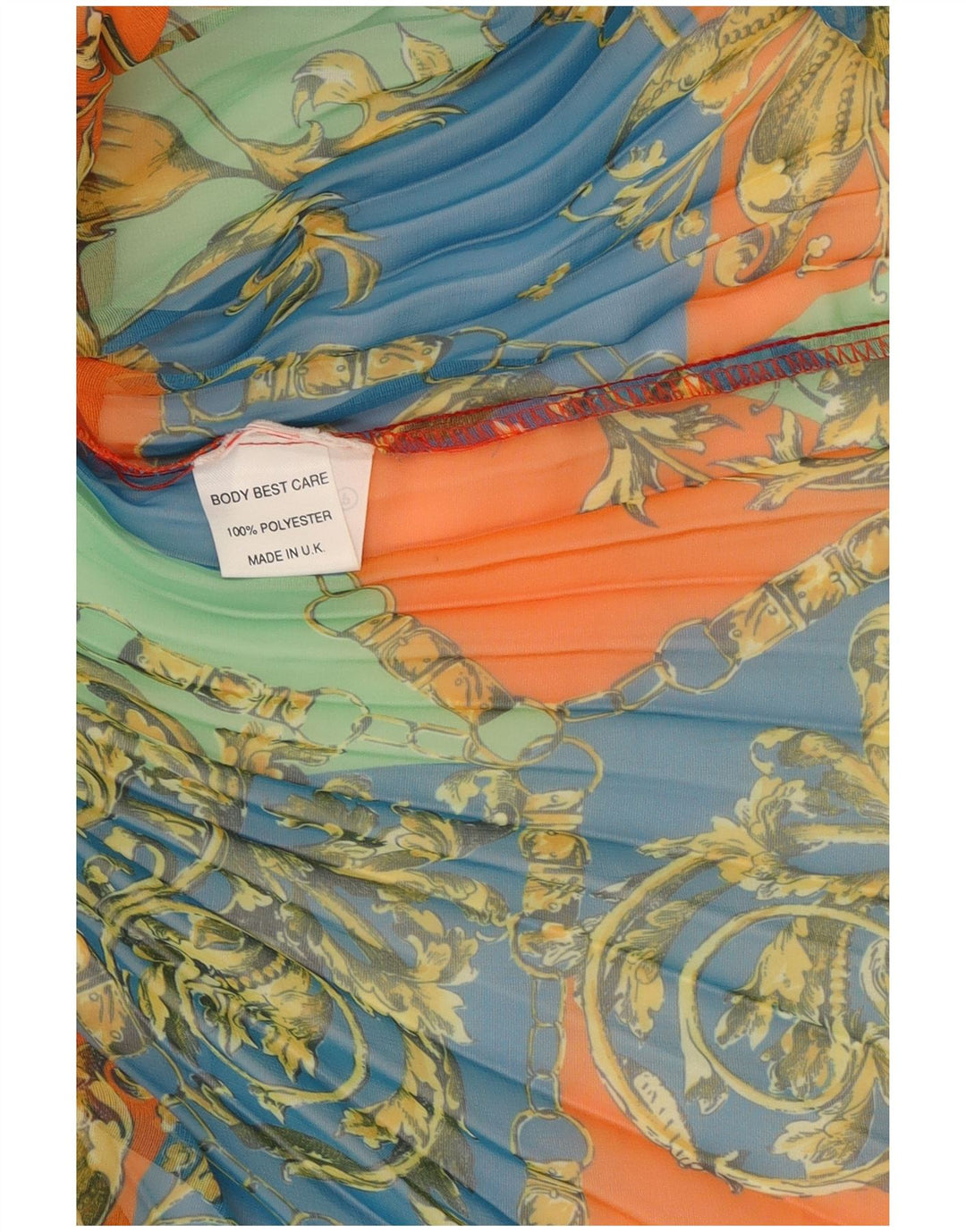 Винтажная женская юбка-трапеция W25 XS, разноцветный полиэстер с цветочным принтом