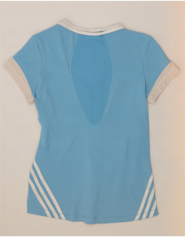 Женская футболка Adidas Clima 365 Top UK 10, маленькая синяя с цветными блоками