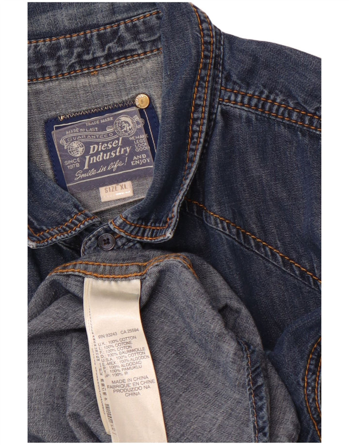 Мужская джинсовая рубашка DIESEL XL, синяя, хлопок