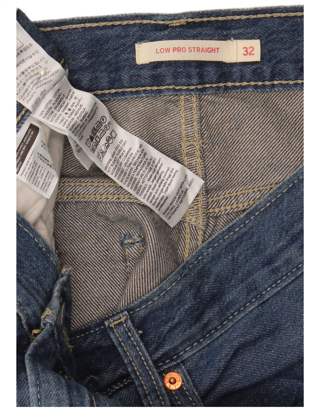 Мужские прямые джинсы Levi's Low Pro W32 L32, синие, хлопок
