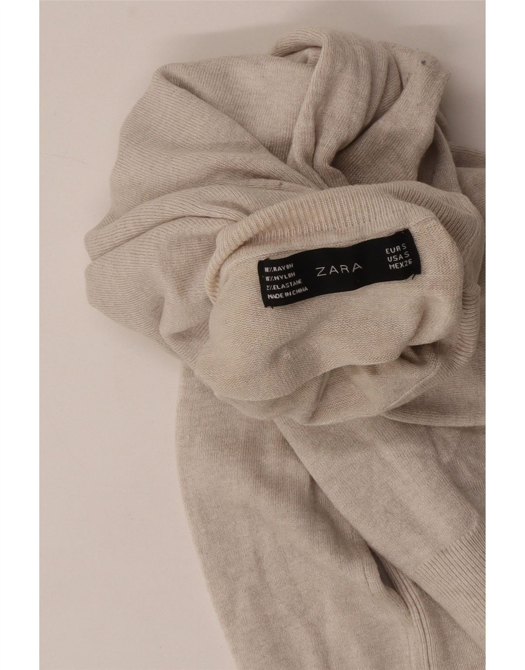 Женский джемпер с высоким воротником Zara UK 10, маленький бежевый вискоза