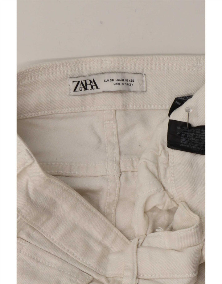 Мужские потертые узкие джинсы Zara EU 38, маленькие W30 L27, белый хлопок