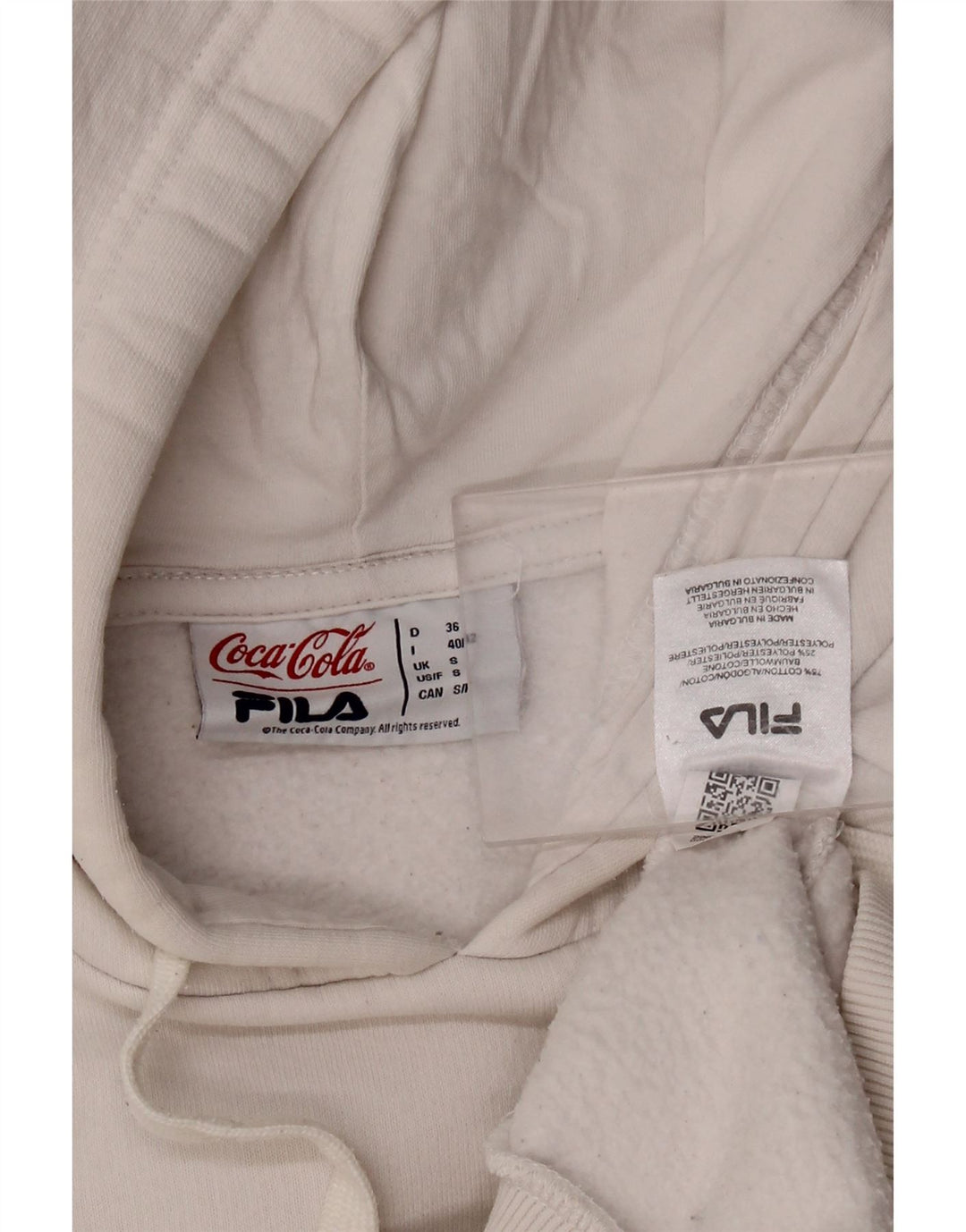 Мужской джемпер с капюшоном Fila Coca-Cola, маленький белый