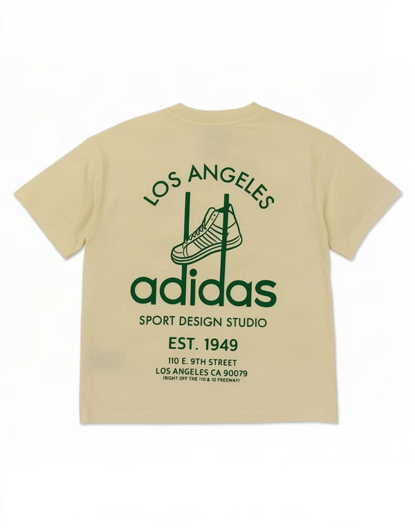 Мужская футболка свободного покроя Adidas с рисунком XS, желтый хлопок